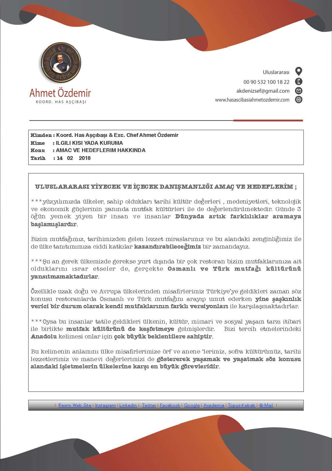 osmanli ve turk mutfagi danismanlik hizmetleri