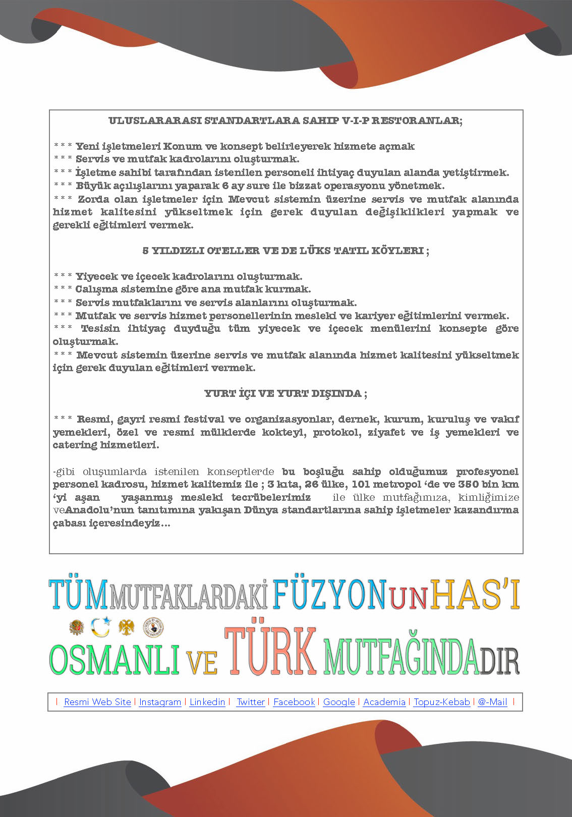 osmanli ve turk mutfagi danismanlik hizmetleri