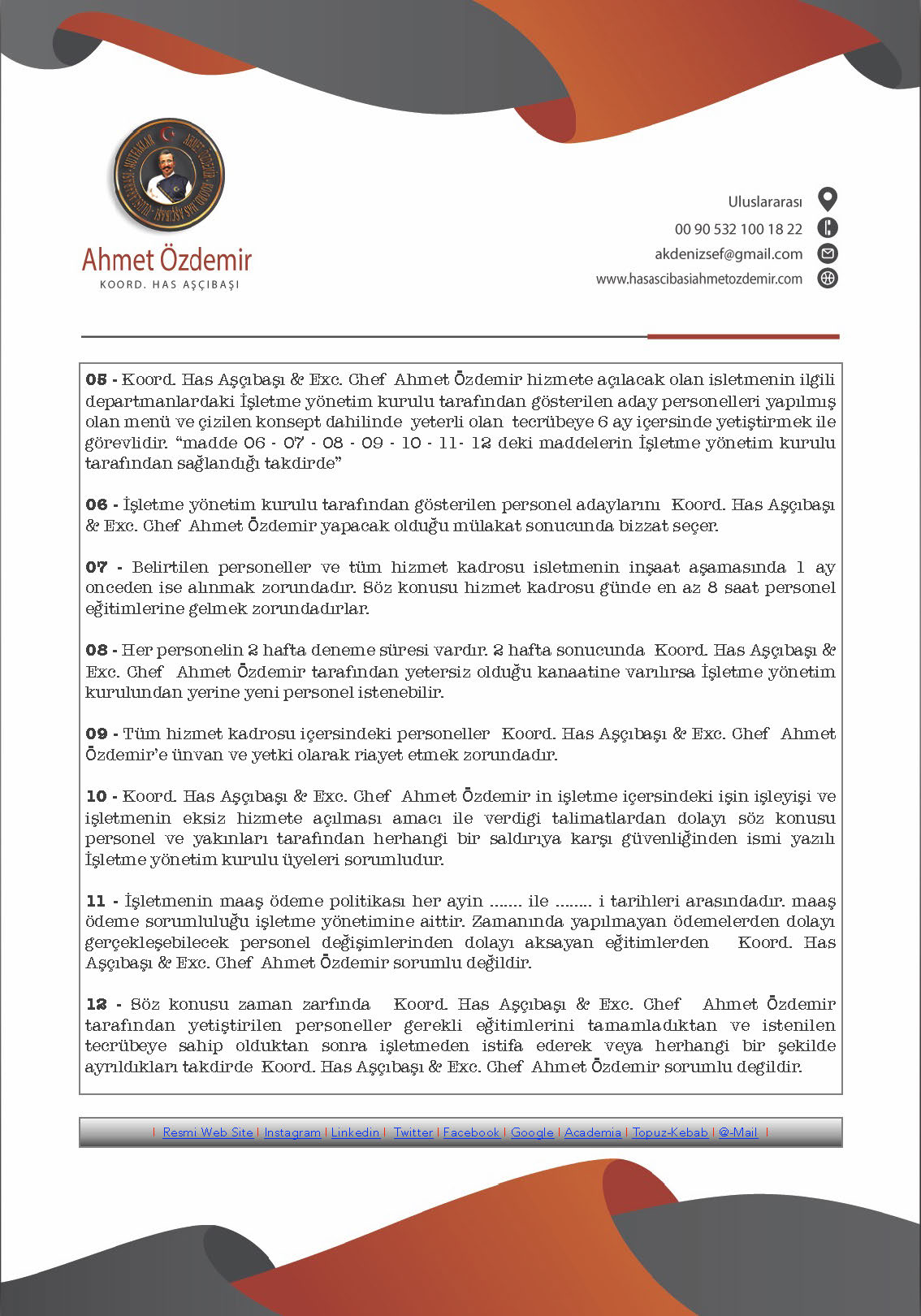 osmanli ve turk mutfagi danismanlik hizmetleri