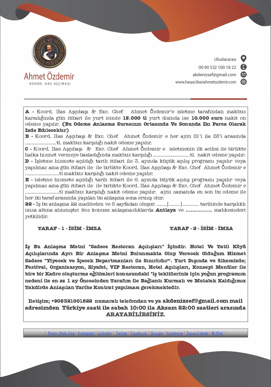 osmanli ve turk mutfagi danismanlik hizmetleri